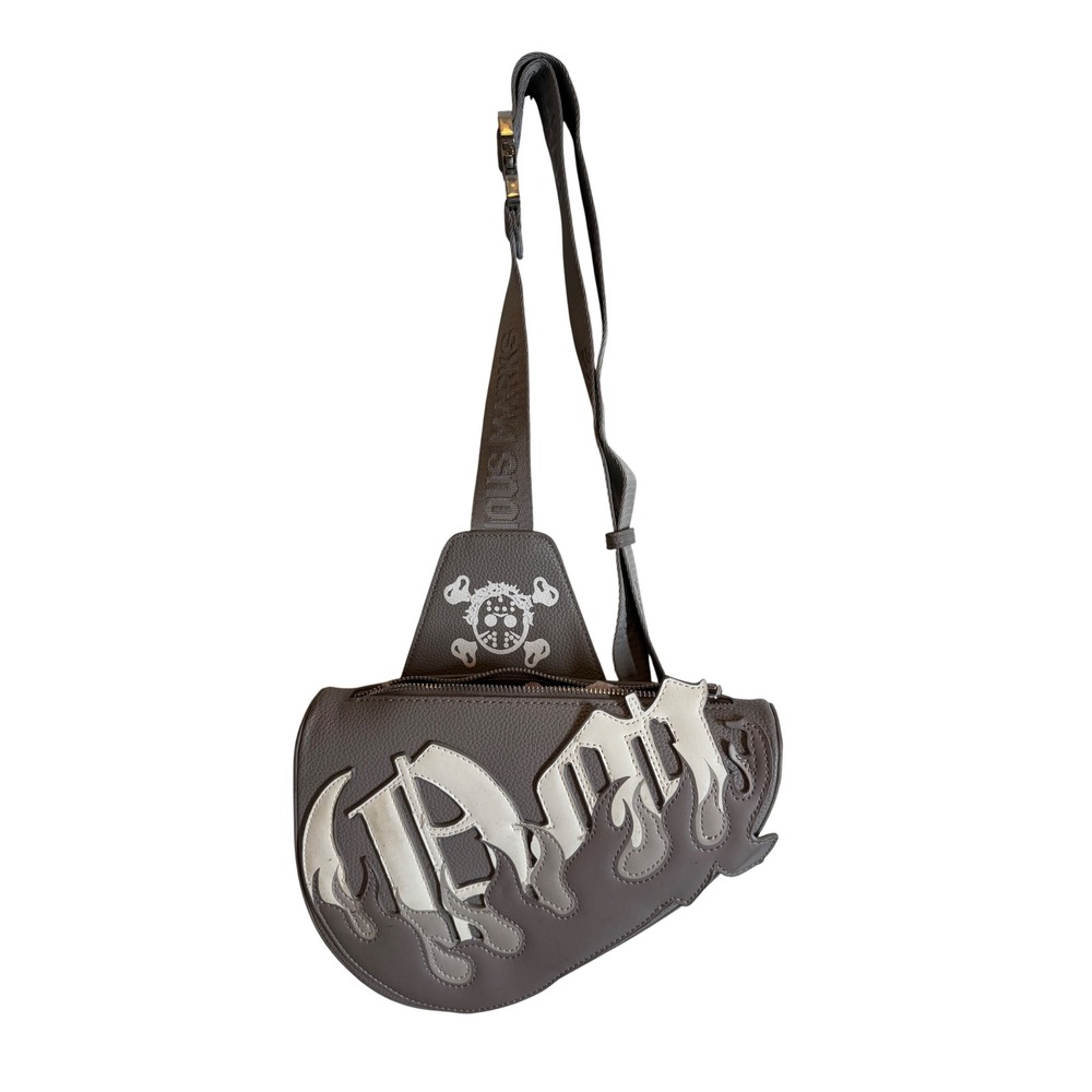 Octavious Marks Grey Flame Gothic Cross Body Saddle Bag Streetwear Sling